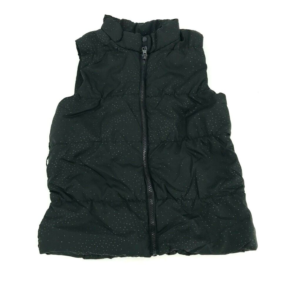 Grane Girl’s Black Sparkle Zipper Vest Jacket Kid’s Youth Size Large